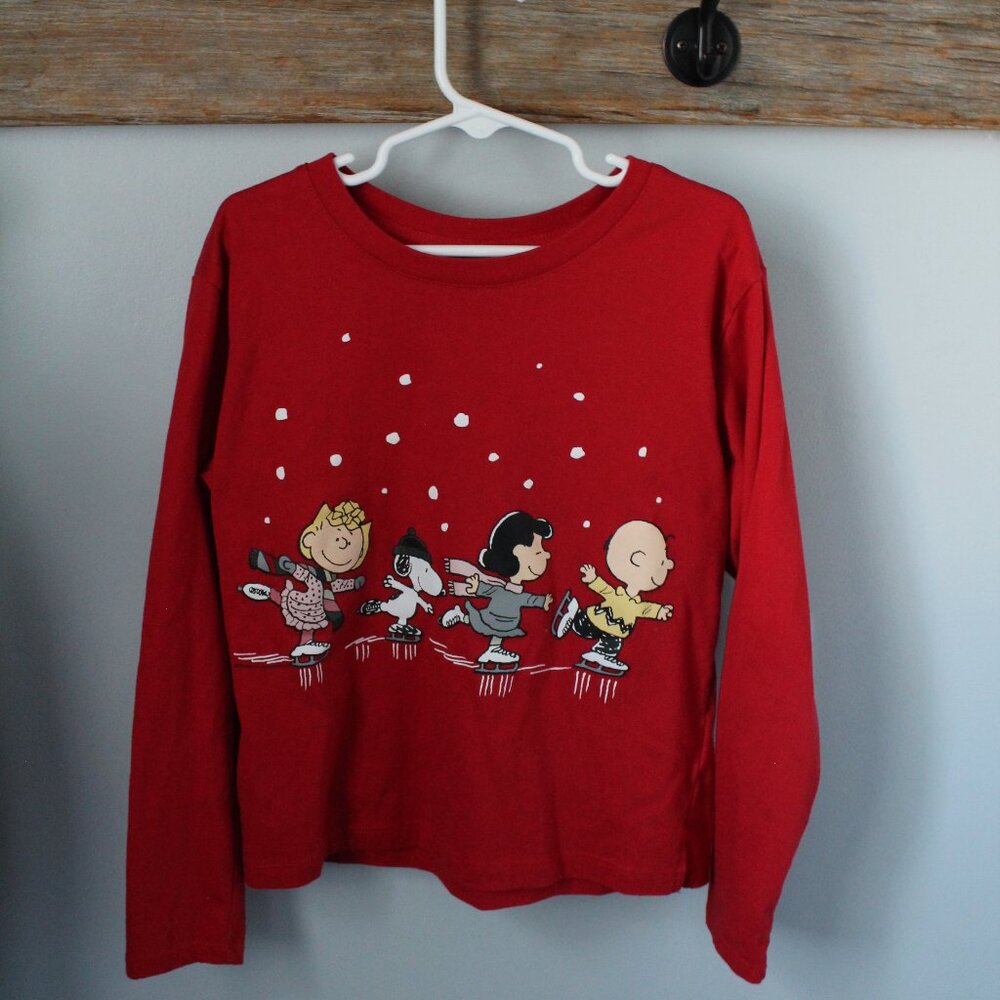 Peanuts Gap Size M 8 Girls L/S Christmas Top